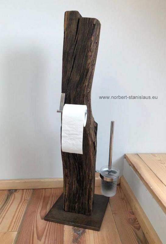 WC Toilettenpapierhalter aus Altholz